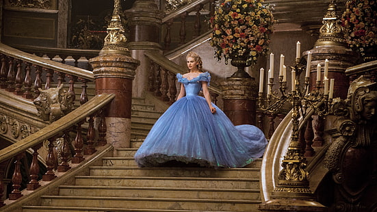 Cinderela, Lily James, Princesa Disney, 4K, HD papel de parede HD wallpaper