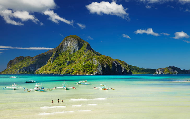 Gmina El Nido na wyspie Palawan Azja Filipiny na Oceanie Spokojnym Piękna plaża fototapeta Hd 1920 × 1200, Tapety HD