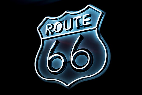route 66, neon, numbers, inscription, HD wallpaper HD wallpaper