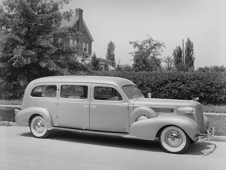 1937, ambulanza, cadillac, combinazione, carro funebre, meteorite, retro, serie 60, stationwagon, v 8, Sfondo HD
