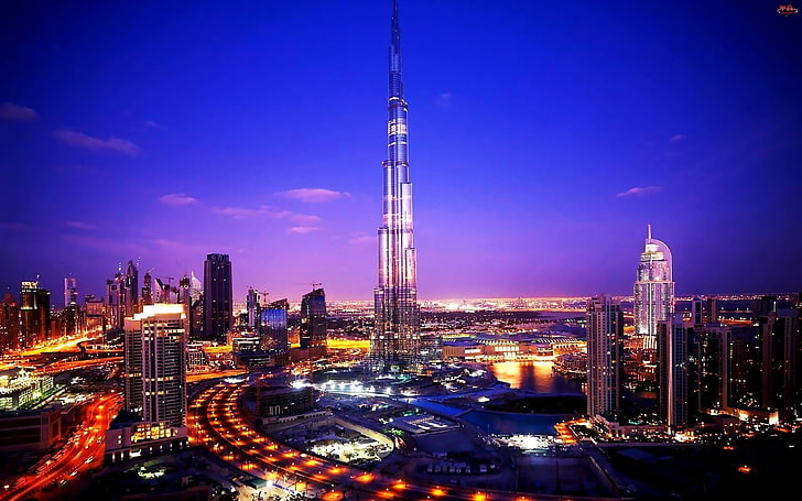 градски пейзаж, град, Бурж Халифа, Дубай, Обединени арабски емирства, HD тапет