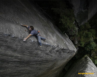 natura, arrampicata, roccia, Sfondo HD HD wallpaper