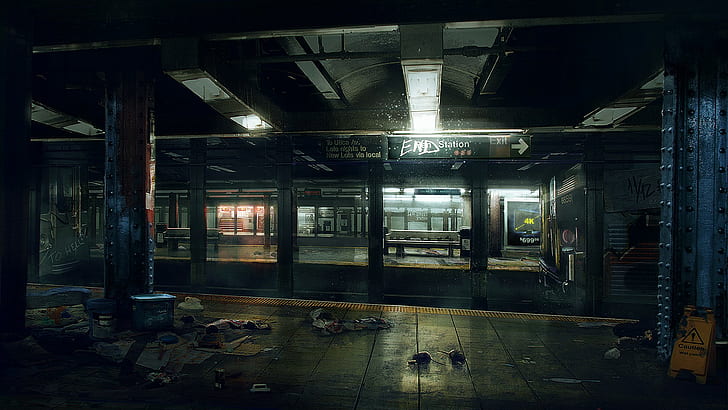 subway, underground, video games, Tom Clancy's The Division, computer game, concept art, HD wallpaper