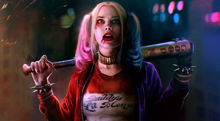 Margot Robbie as Harley Quinn, Suicide Squad, Harley Quinn digital art, Movies, Other Movies, suicide squad, HD wallpaper