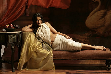 skådespelerska, bollywood, indisk, nandana, saree, HD tapet HD wallpaper