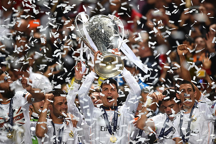 trophée gris, real madrid, ligue des champions, football, Fond d'écran HD