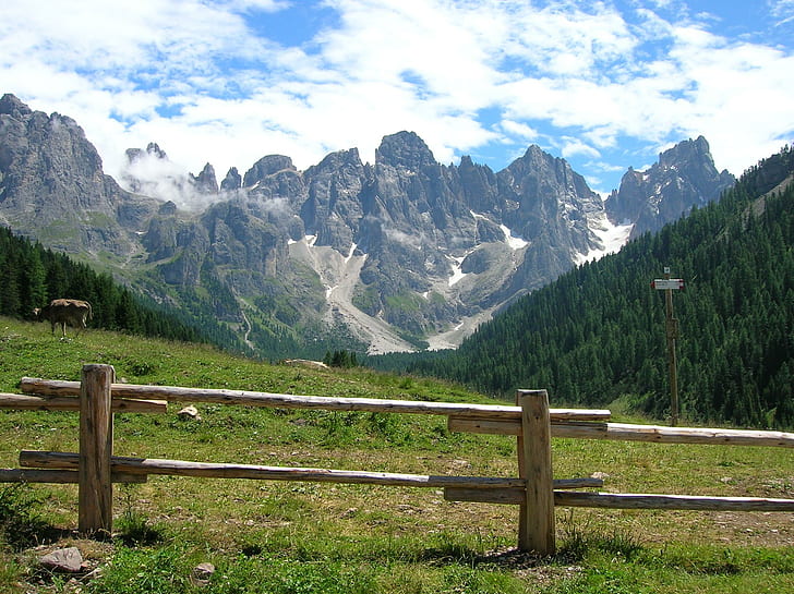 Val Venegia, mountain, landscape, mountain hut, montano, fegatelli, paesaggio, malga, liver, trentino, montagna, HD wallpaper