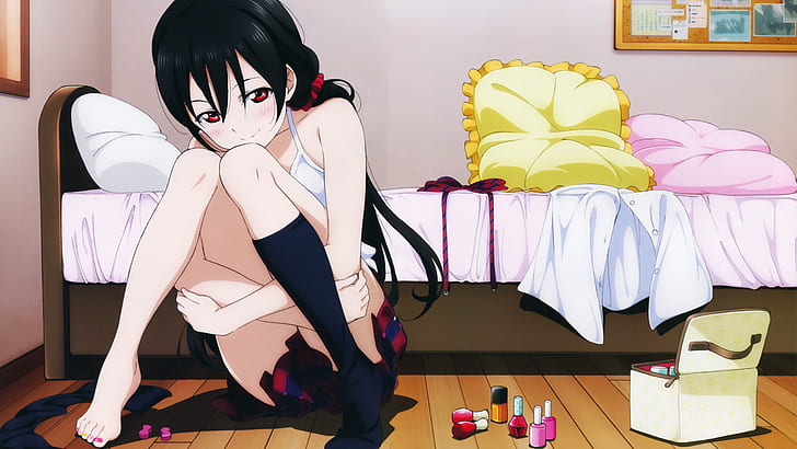 Love Live !, anime meninas, com os pés descalços, HD papel de parede
