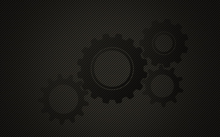 gray gear icon, minimalism, gears, HD wallpaper