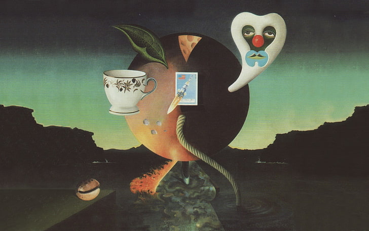 zwei weiße und grüne Vogelfiguren, Albumcover, Cover Art, Musik, Pink Moon, HD-Hintergrundbild