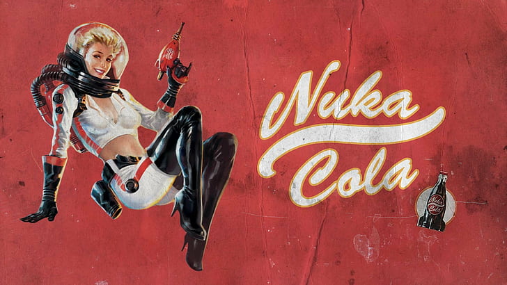 Fallout 4, Nuka Cola, Modelos Pin-up, Vault girl, videogames, HD papel de parede