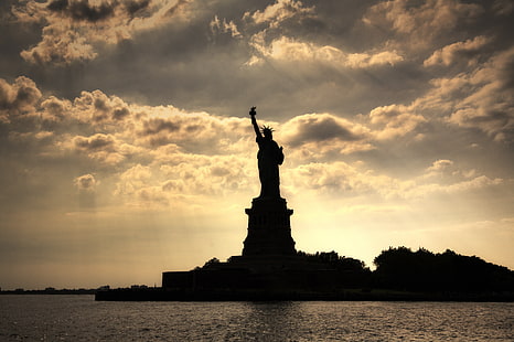 Statue of Liberty USA, city, statue, statue of liberty, new york, HD wallpaper HD wallpaper