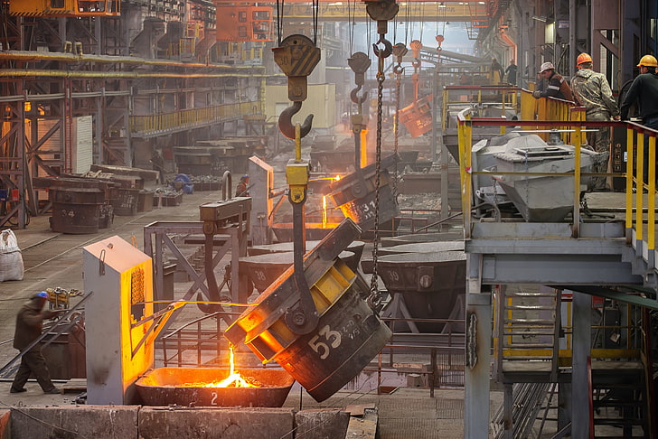factory, workers, HD wallpaper