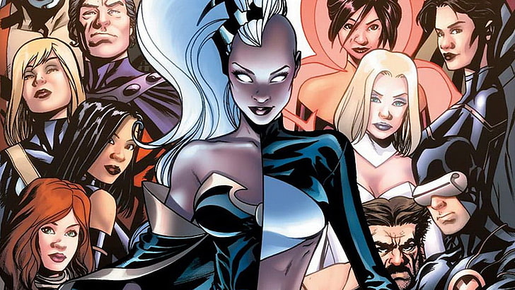 Marvel X-Men papel de parede digital, história em quadrinhos, Marvel Comics, Tempestade (personagem), Ciclope, super-heroínas, Psylocke, Emma Frost, HD papel de parede