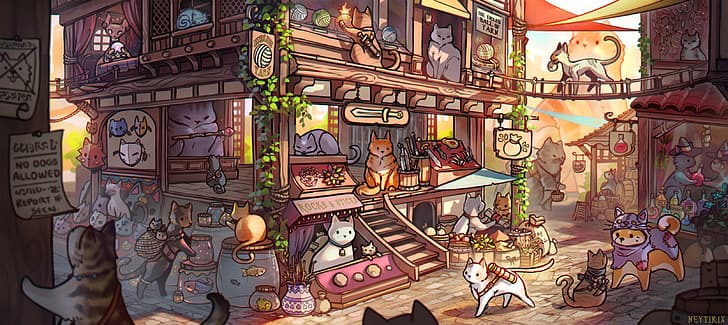 Katzen, Kawai Miki, michis, HD-Hintergrundbild