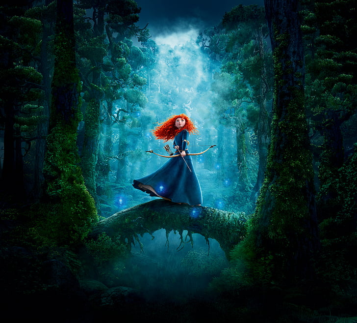 Berani, Animasi, Princess Merida, Pixar, 4K, 8K, Wallpaper HD