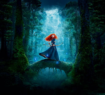 Courageux, Animation, Princesse Mérida, Pixar, 4K, 8K, Fond d'écran HD HD wallpaper