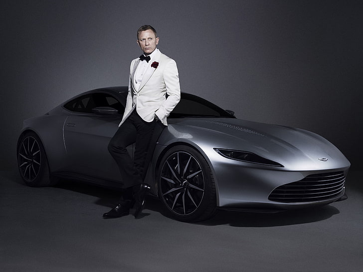 Даниел Крейг 007 Джеймс Бонд Aston Martin Car Photoshoot, HD тапет