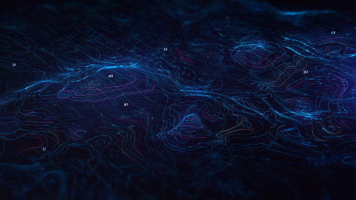 fondo de pantalla de mapa azul y púrpura, Nidia Dias, simple, abstracto, geometría, formas, línea de contorno, Fondo de pantalla HD