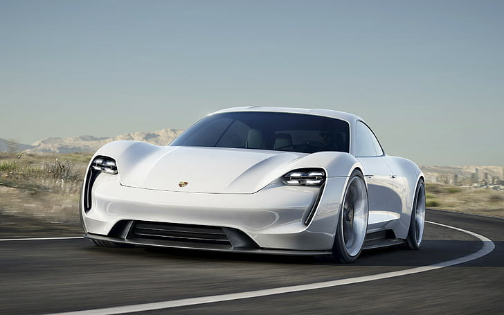 Porsche Mission E, Auto, weiße Autos, HD-Hintergrundbild