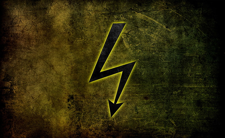 Segno di elettricità, logo S nero, artistico, Grunge, segno, elettricità, Sfondo HD