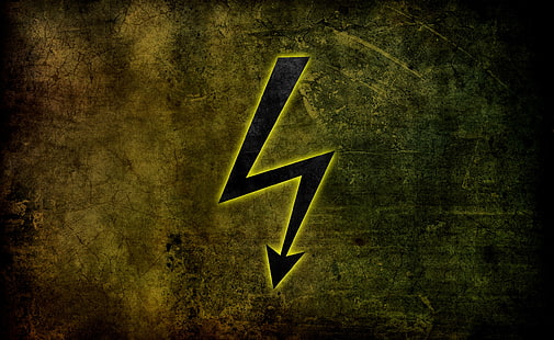 Segno di elettricità, logo S nero, artistico, Grunge, segno, elettricità, Sfondo HD HD wallpaper