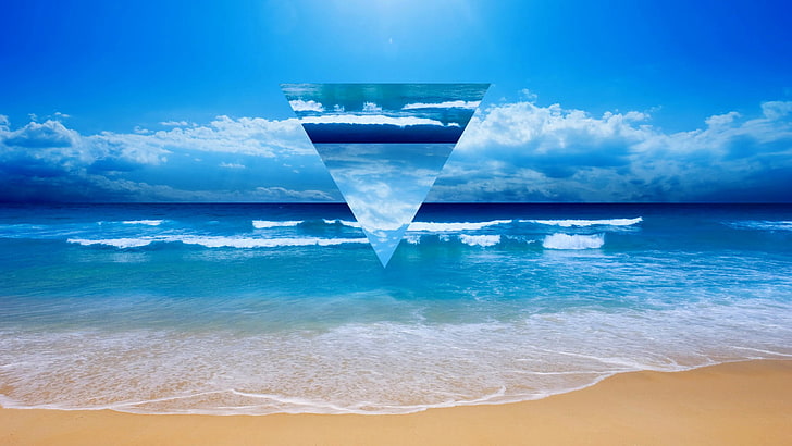 Fondo de pantalla digital de cuerpo de agua, geometría, triángulo, formas, Fondo de pantalla HD