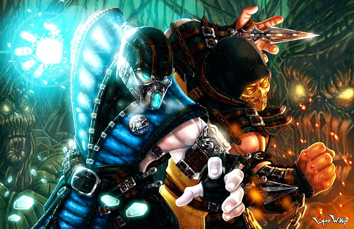 วอลล์เปเปอร์ Mortal Kombat Sub-Zero และ Scorpion, Mortal Kombat, Sub-Zero, Scorpion (ตัวละคร), วอลล์เปเปอร์ HD