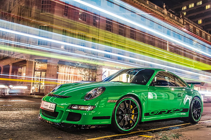Shallow focus photography of Green Sports car, Shallow focus, photography, Green, Sports car, Cars, London, supercars, supercar, exotic, spotting, streetcars, sportscars, canon, d600, super  car, sportscar, spot, awesome, flickr, Porsche  gt3  rs, car, speed, land Vehicle, transportation, modern, mode of Transport, luxury, street, HD wallpaper
