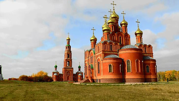 Kilise, Tapınak, OMSK, Sibirya, Manastır, Achair manastırı, HD masaüstü duvar kağıdı