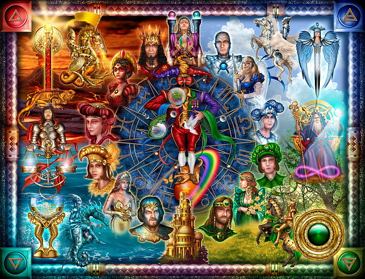 Goddess poster, tarot, digital art, colorful, Zodiac, HD wallpaper