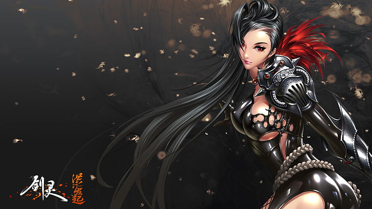 Frau mit schwarzem Anzug Spiel digitale Tapete, Blade and Soul, Blade & Soul, HD-Hintergrundbild
