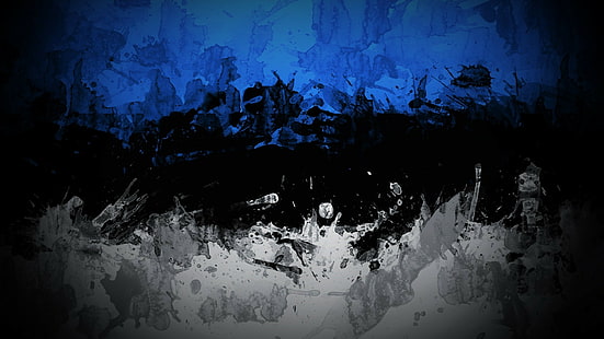 abstrait bleu foncé noir blanc coloré estonie, Fond d'écran HD HD wallpaper