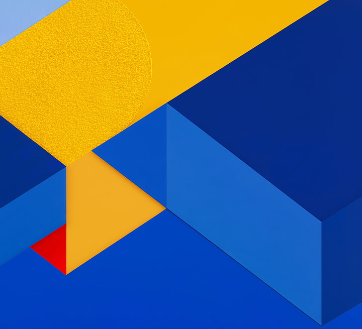 жълт и син тапет, Android, Материал, Android M, Android 6.0 Marshmallow, HD тапет