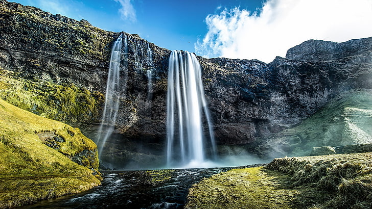 Langzeitbelichtung, Wasserfall, HD-Hintergrundbild