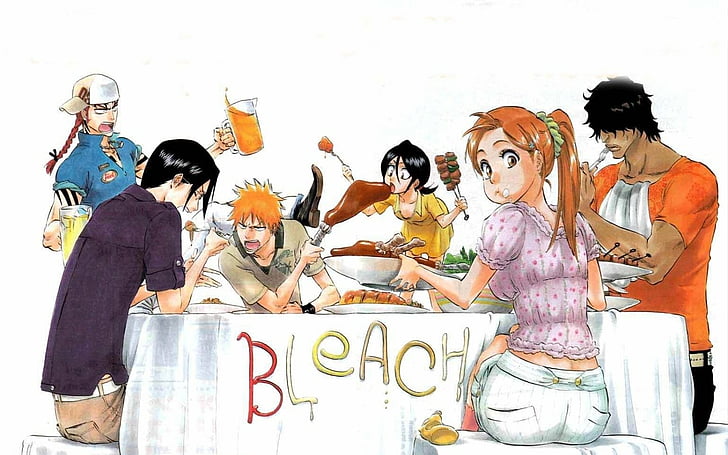 Bleach, Ichigo Kurosaki, Orihime Inoue, Renji Abarai, Rukia Kuchiki, Uryu Ishida, Yasutora Sado, HD wallpaper