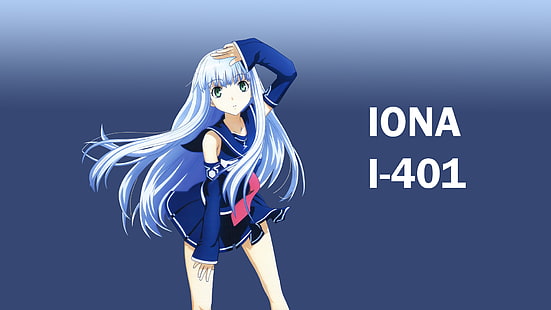 Iona I-401 amime, Iona (Аоки Хагане но Арпеджио), Аоки Хагане но Арпеджио, аниме девушки, аниме, HD обои HD wallpaper