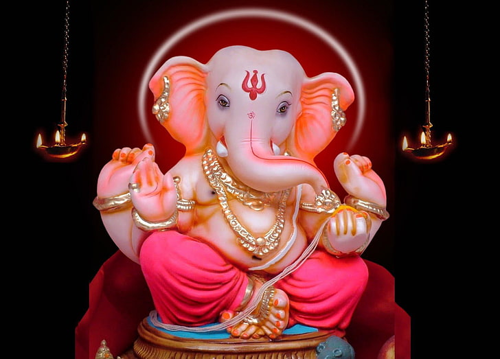 Ganapati Bappa, figurine Ganesha, Dieu, Seigneur Ganesha, ganesha, Fond d'écran HD