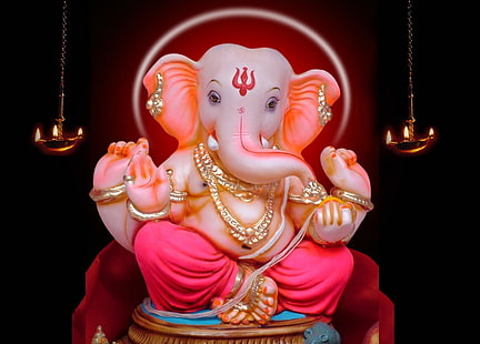 Ganapati Bappa, patung Ganesha, Tuhan, Tuhan Ganesha, Ganesha, Wallpaper HD HD wallpaper