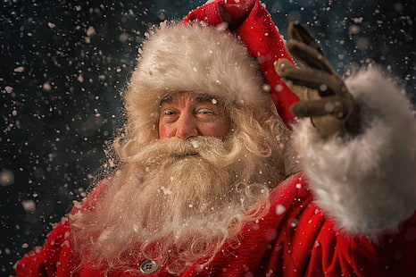 Winter, Schnee, Neujahr, Weihnachten, Weihnachtsmann, fröhlich, Weihnachten, HD-Hintergrundbild HD wallpaper