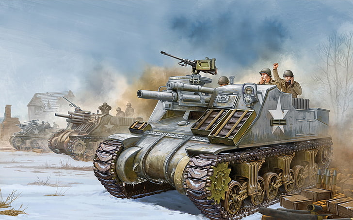 art, USA, game, the, chassis, the priest, under, self-propelled, SAU, howitzer, Flames of War, WW2., eng, tank, 1942, widely, medium, also, world war II, miniatures, name, 105 mm, prist, howitzers, known, British, class, Priest, created, Howitzer Motor Carriage M7, HD wallpaper