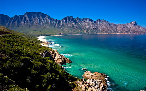 Южная Африка, Кейптаун, пляж, море, побережье, юг, Африка, Кейп, город, пляж, море, побережье, HD обои HD wallpaper