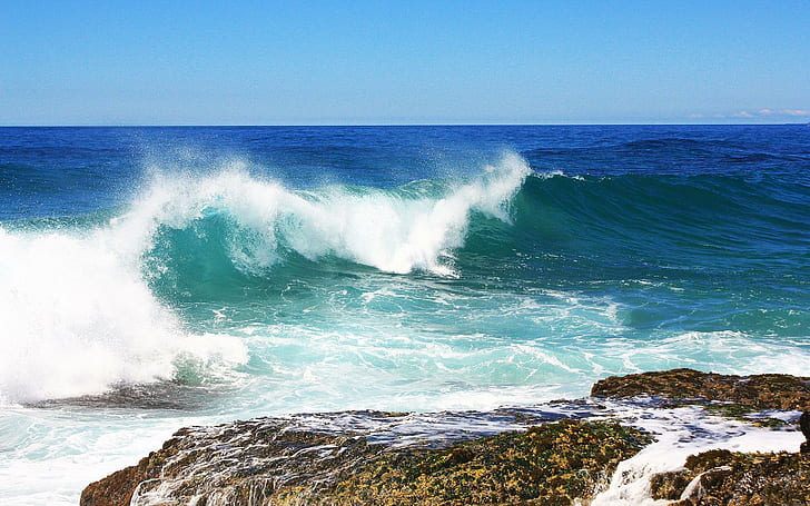 Sea Wave, sea wave, wave, nature y landscape, Fondo de pantalla HD