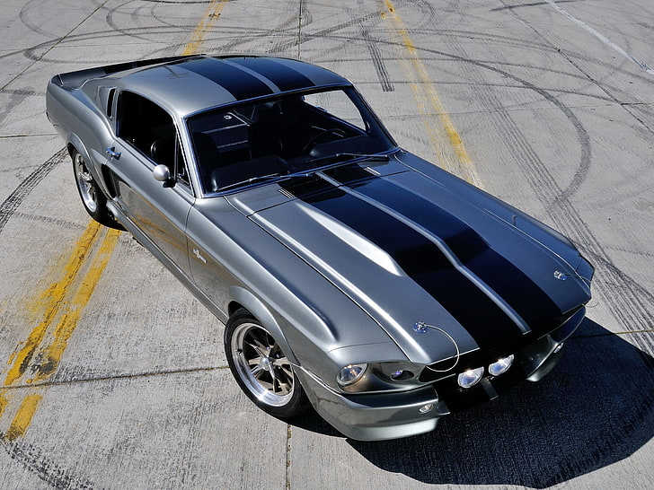 gray Shelby GT 500, gt500, eleanor, car, ford, mustang, front, HD wallpaper