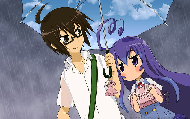 Аниме чадър Acchi Kocchi Rain HD, карикатура / комикс, аниме, дъжд, чадър, kocchi, acchi, HD тапет