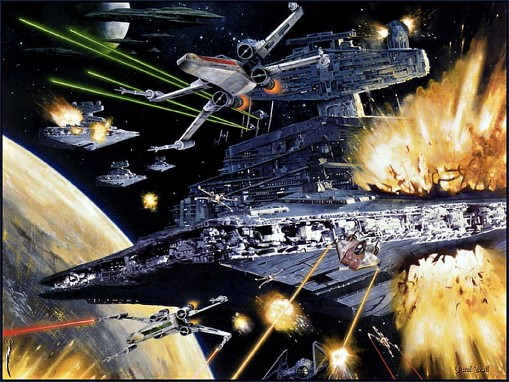 Wallpaper Star Wars, Star Wars, A-Wing, Star Destroyer, TIE Fighter, TIE Interceptor, X-Wing, Wallpaper HD