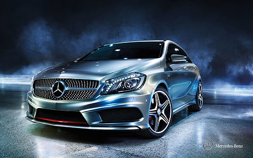 сребърен автомобил Mercedes-Benz, Mercedes-Benz, 2012, Mercedes, A-class, w176, HD тапет HD wallpaper