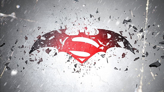 バットマンVスーパーマンのロゴの壁紙、バットマンvスーパーマン：正義の夜明け、スーパーマン、 HDデスクトップの壁紙 HD wallpaper
