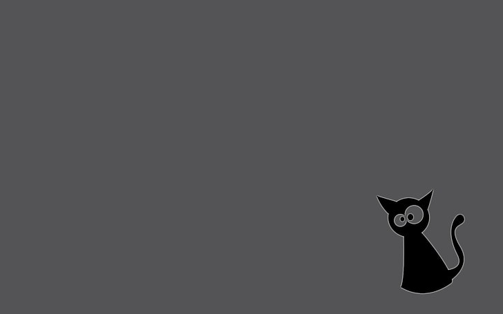 灰色と黒猫のイラストhd壁紙無料ダウンロード Wallpaperbetter