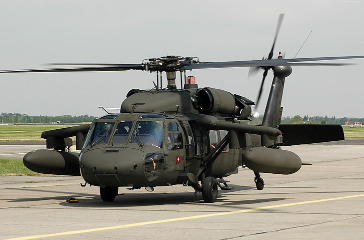 Служебен хеликоптер, Black Hawk, Sikorsky, американска армия, UH-60, американски флот, писта, HD тапет